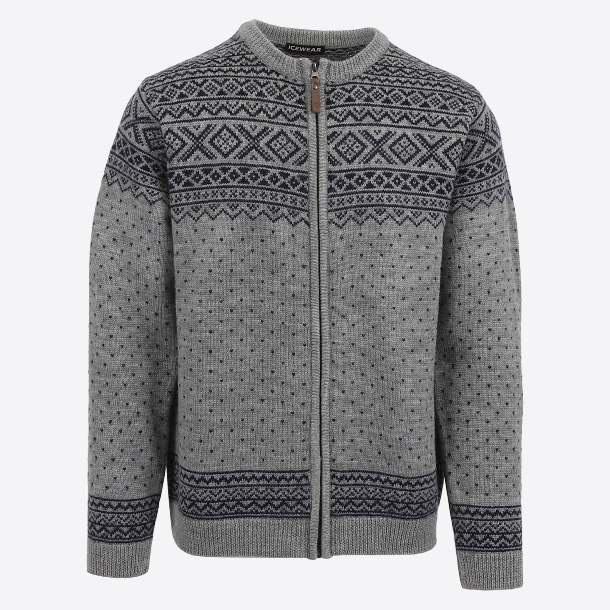 Hákon zipped merino Nordic cardigan